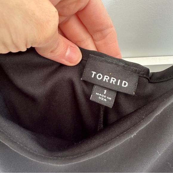 Torrid Black Flowy Cold Shoulder Blouse - Picture 3 of 3